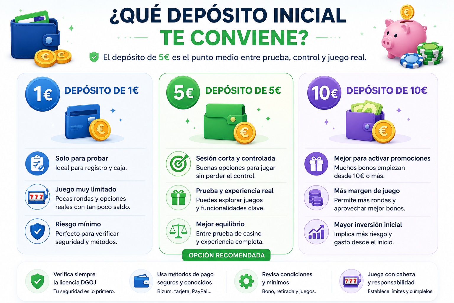 Casinos con Depósito Mínimo de 5 Euros en España ⭐ octubre 2026