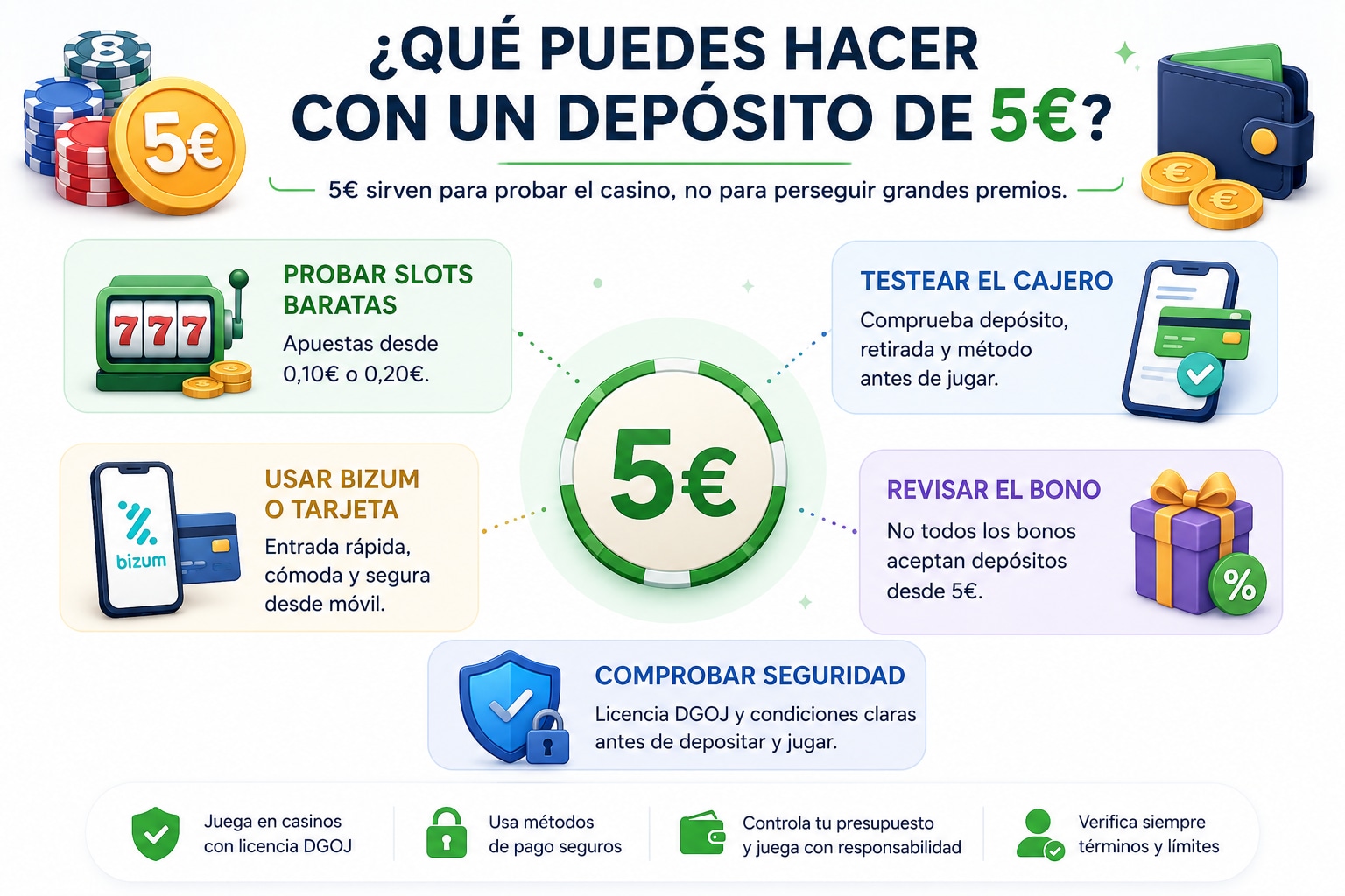 Casinos con Depósito Mínimo de 5 Euros en España ⭐ octubre 2026